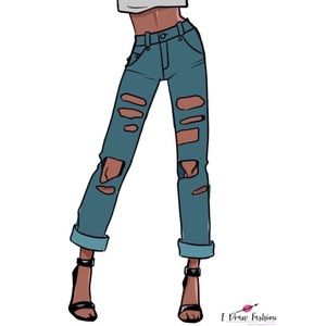 Distressed Denim Ankle Length Denim Pants 👖